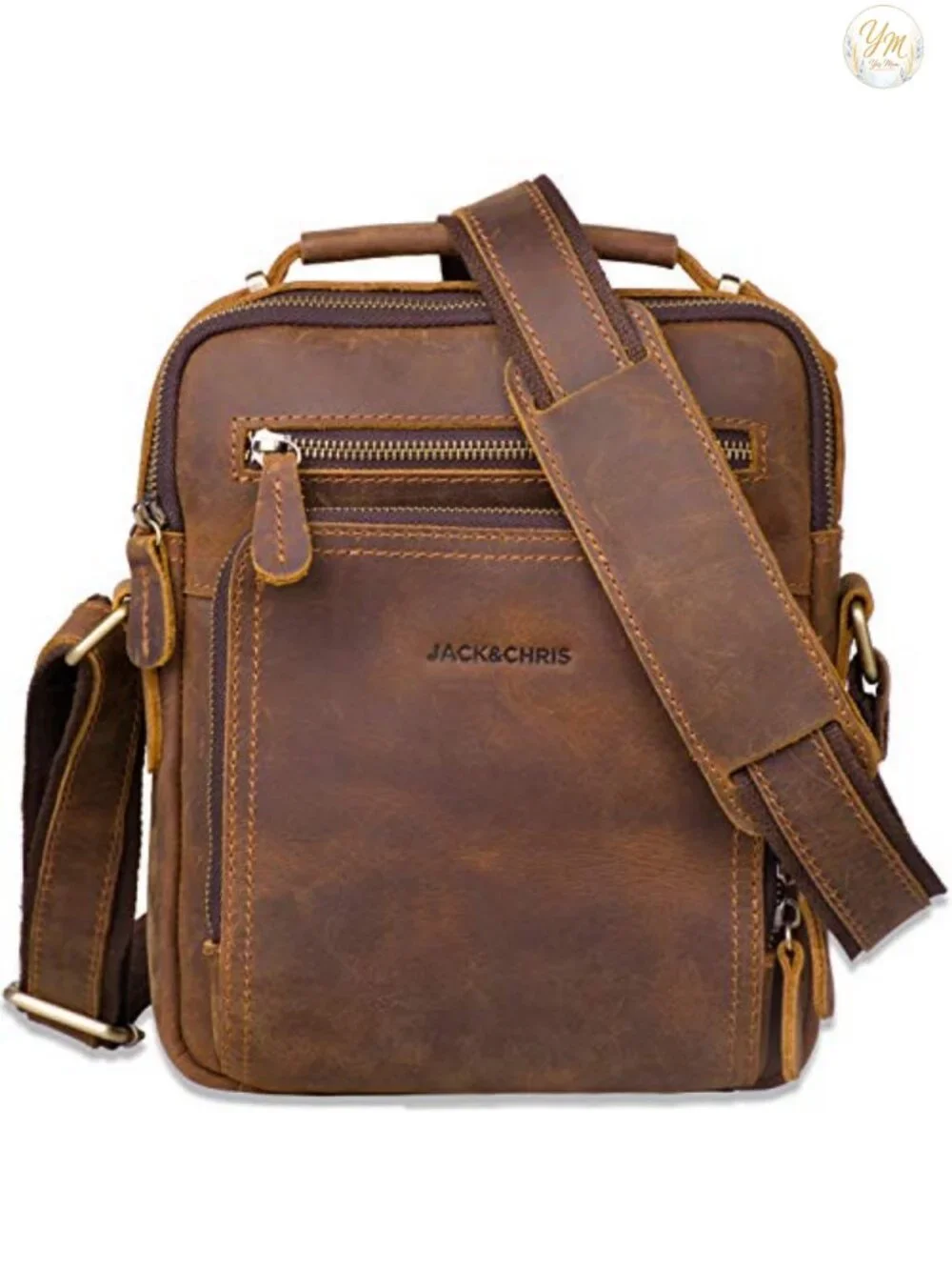 Genuine Leather Messenger Bag Crossbody Bag for Work Business